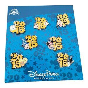 Disney 2015 Mickey Mouse Donald Duck Maleficent Pluto Tinker Bell 7 Pin Set